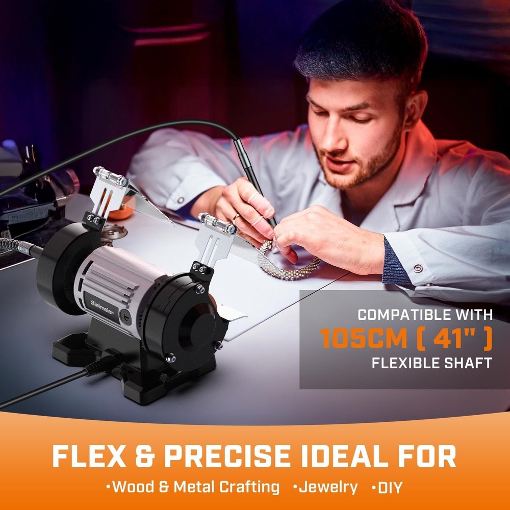 Bielmeier Bench Grinder 3", With 110Pcs Accessories, Bench Buffer Polisher With