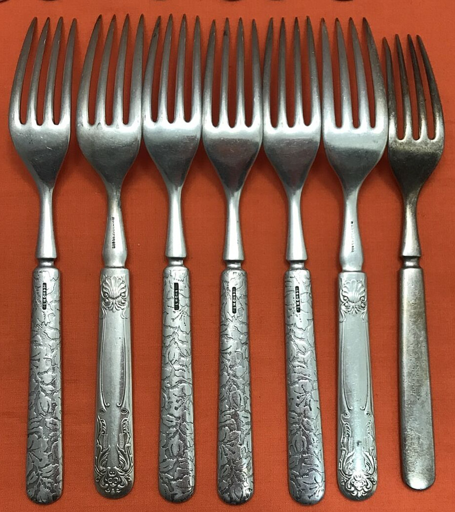 18 Pc Assorted Antique to Vintage Silverplate SOLID BOLSTER HANDLE FORKS