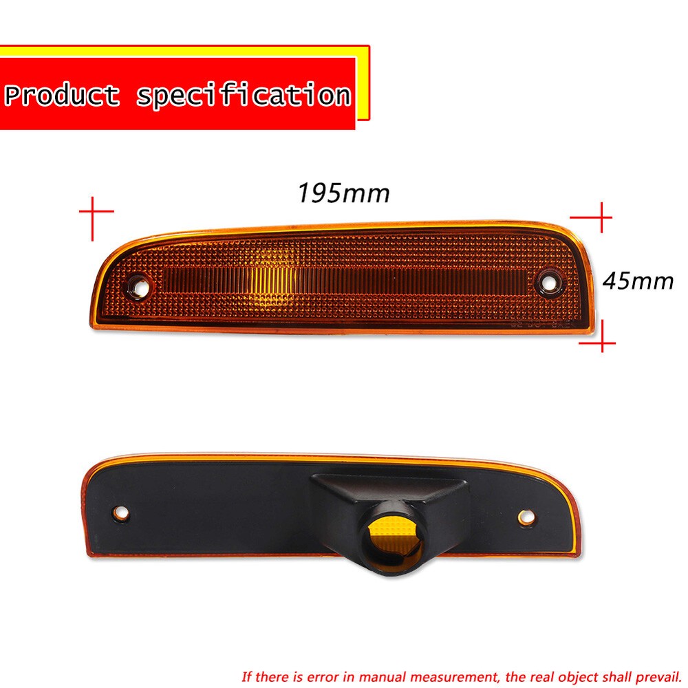 Front Side Corner Parking Marker Light Pair Set Kit for 97-01 Jeep Cherokee