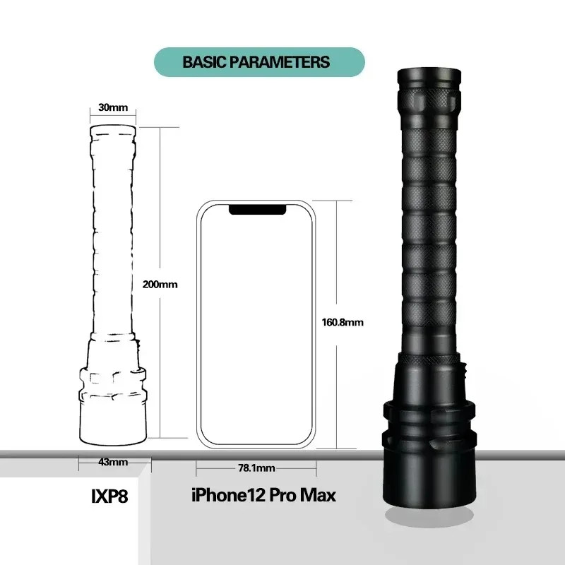 IPX8 Waterproof Professional Diving Flashlight Underwater Dive Torch Light US