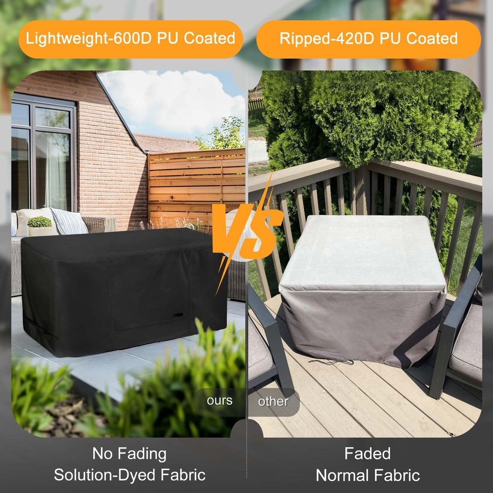 Fire Pit Cover Rectangular Waterproof Outdoor Firepit Cover for Gas Propane F...