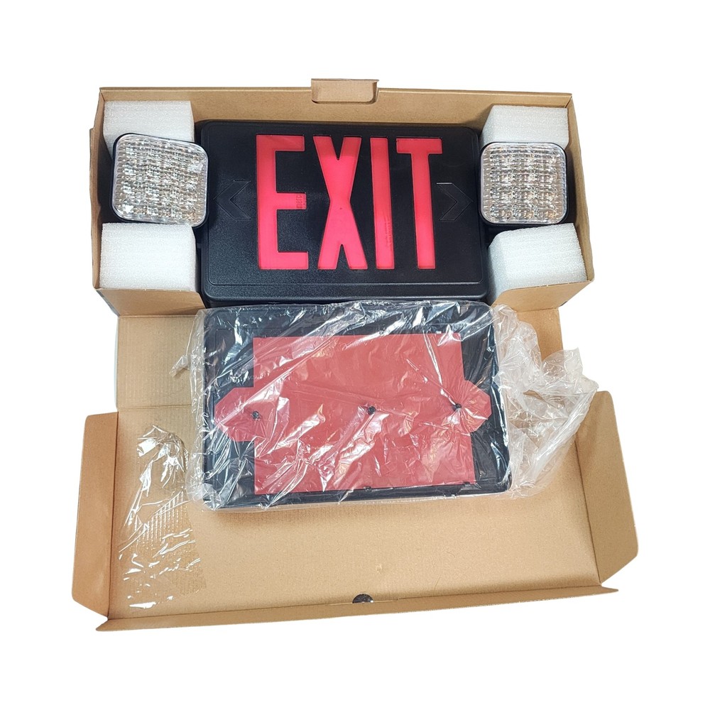 Commercial Electric LED Exit Sign Combo Red/Green Switchable Emergency Light
