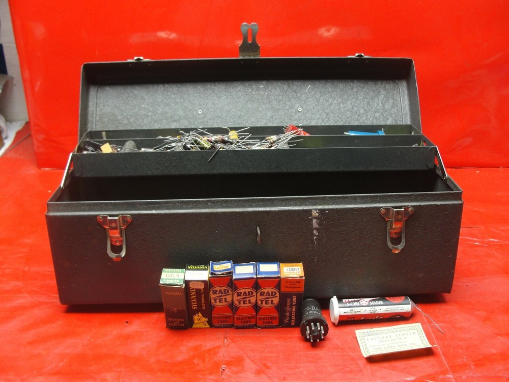 Vintage Vacuum Tubes Diode and Tool Box
