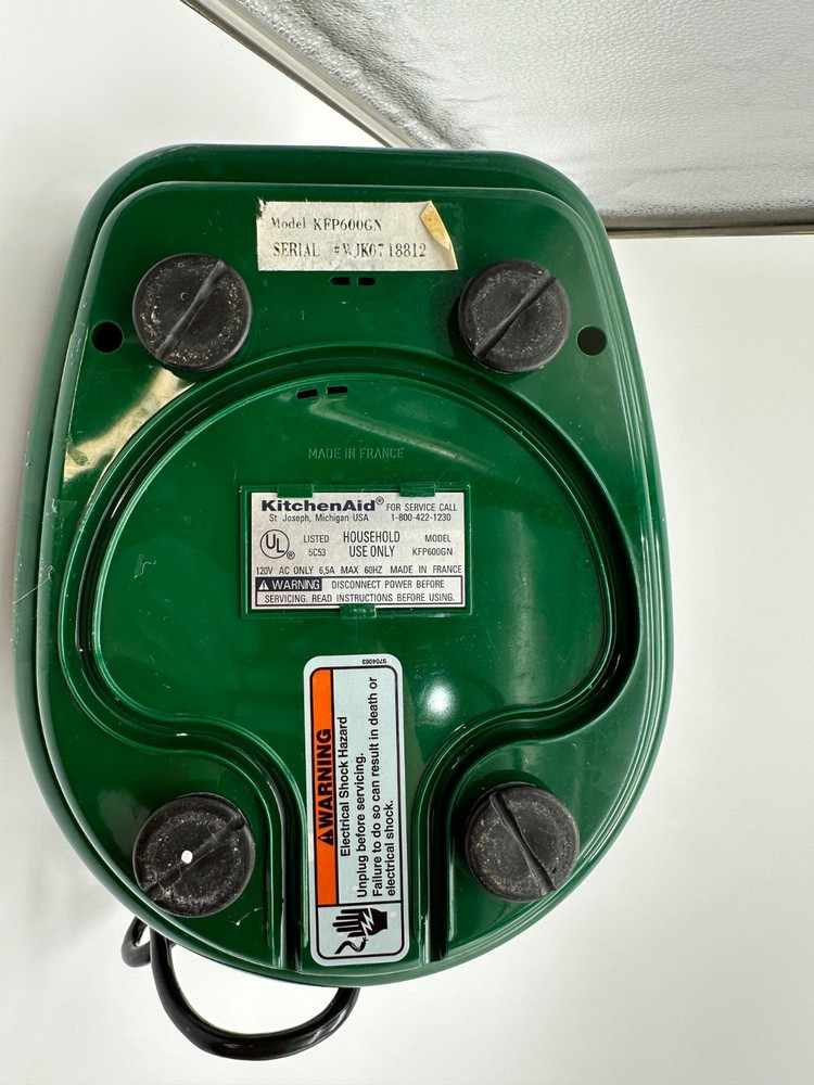 KitchenAid KFP600 KFP600GR Motor Base Replacement Part Only Tested Working GREEN