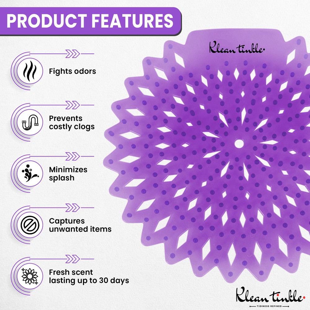 Urinal Screen Deodorizer 10 Purple Anti-Splash Technology Odor Neutralizing