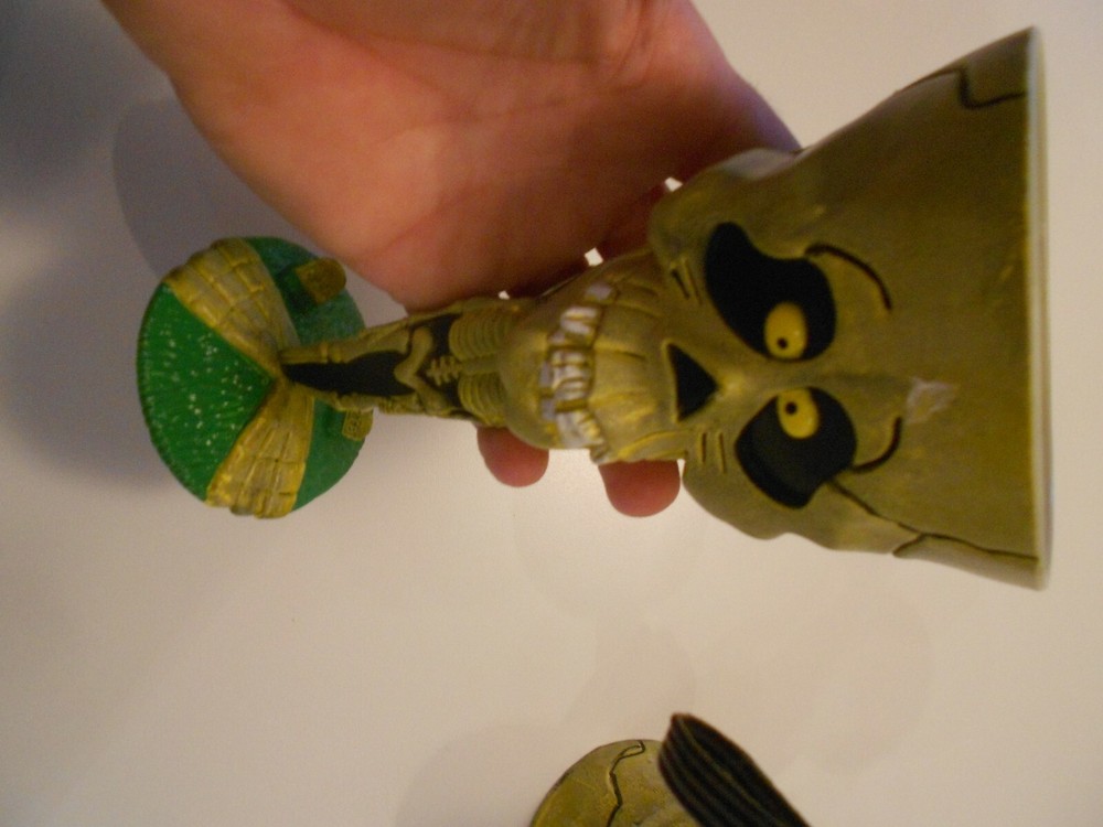 SKELETON GOBLETS (4) PLASTIC VG+ CONDITION 7" TALL