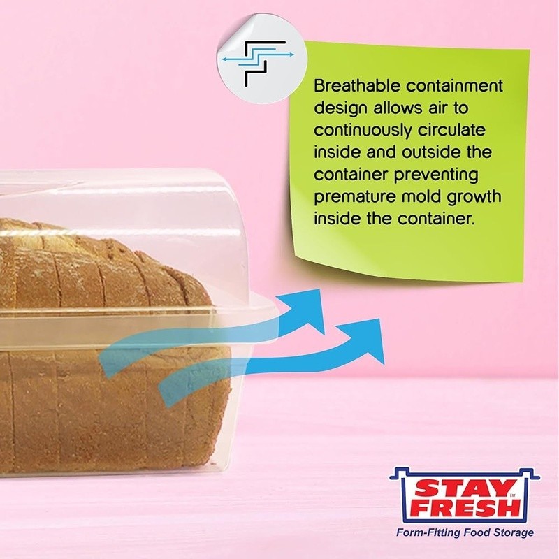 Bread Storage Container Freshness Keeper BPA Free Easy Open Plastic Holder New