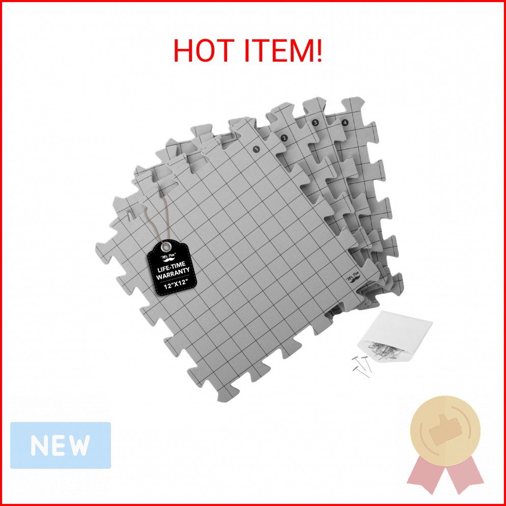 Mr. Pen- Interlocking Blocking Mats, 12”x12”, 4 Pack, Blocking Mats for Knitting