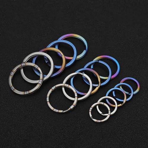 3-Pack Titanium O-Ring Keychain Kit, Quick Release Split Rings 20mm*3 Bluing