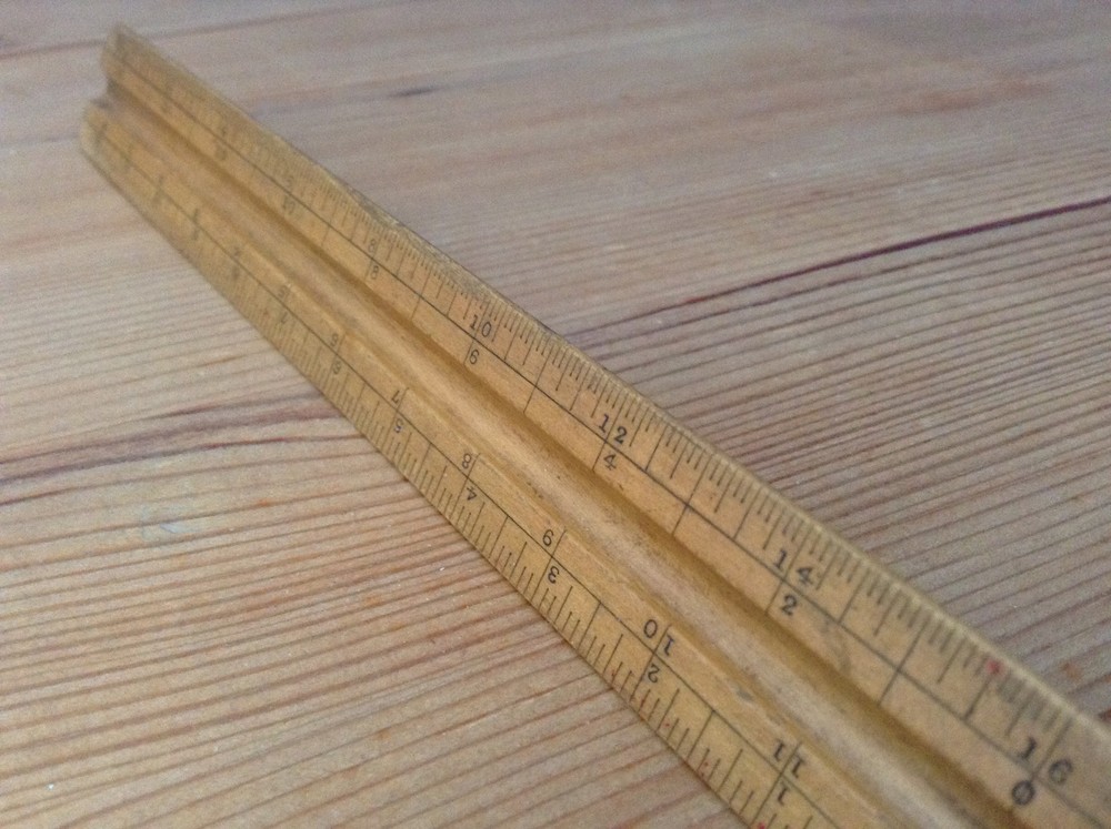 Vintage COOKE, TROUGHTON,& SIMMS LTD - Small Triangular Wooden Ruler