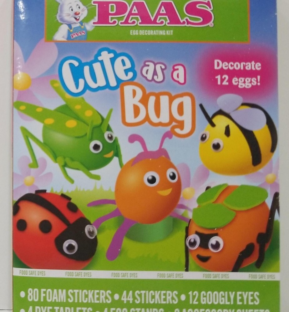 PAAS Cute as a Bug Decorates 12 Eggs Easter Egg Decorating Kit