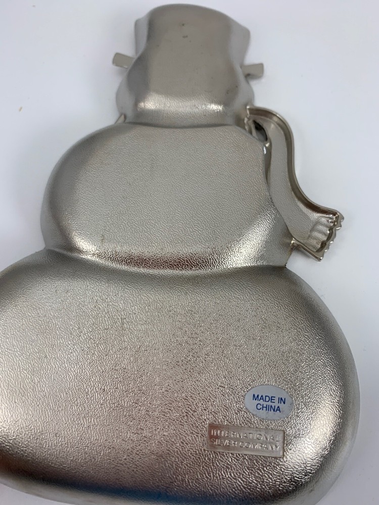 International Silver Co. Silverplate Snowman 15” Triple Divided Server Tray Dish