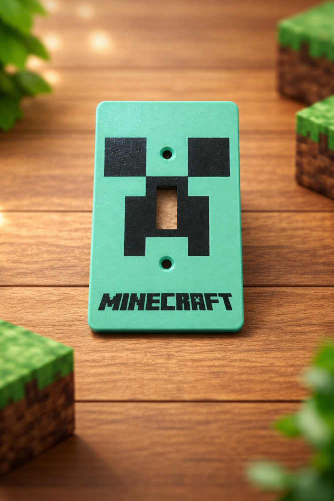 Minecraft Creeper Light Switch Cover | Gamer Wall Decor