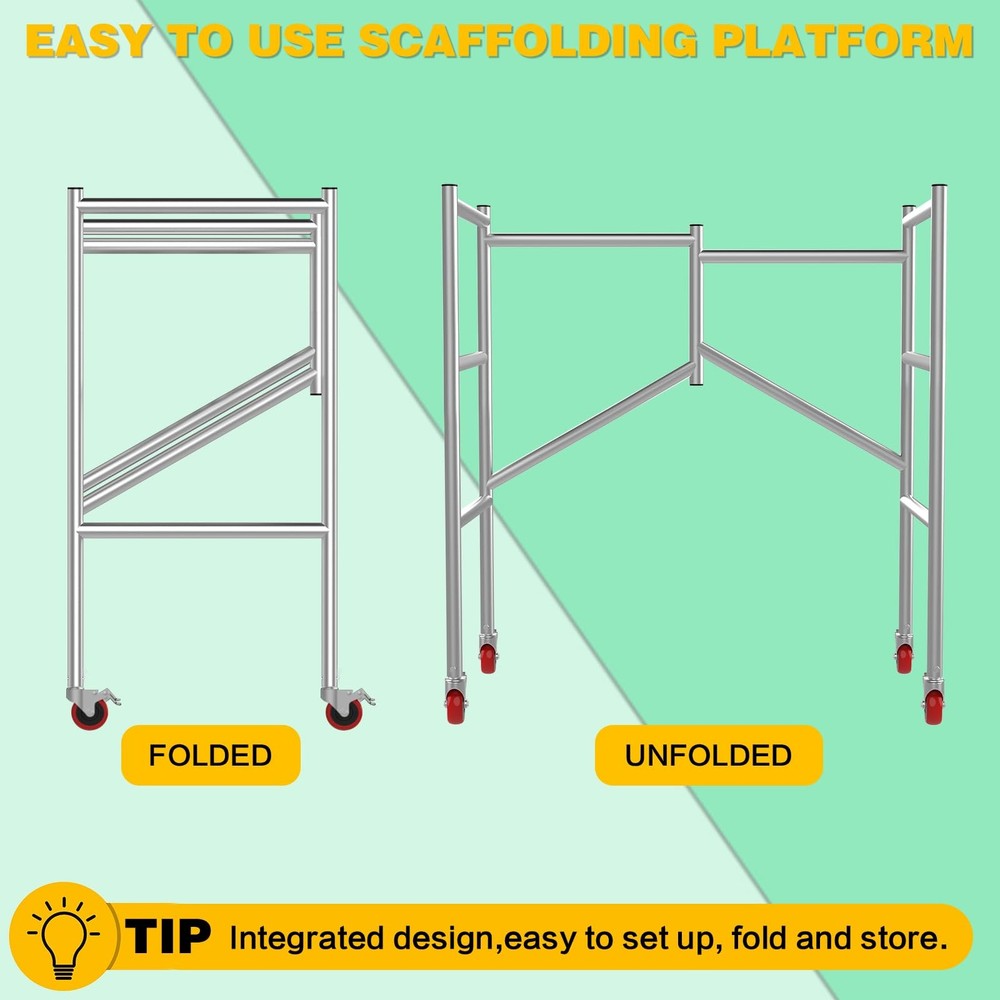 Scaffolding Work Platform, Rolling Scaffolding with Wheels, Scaffold for Buil...