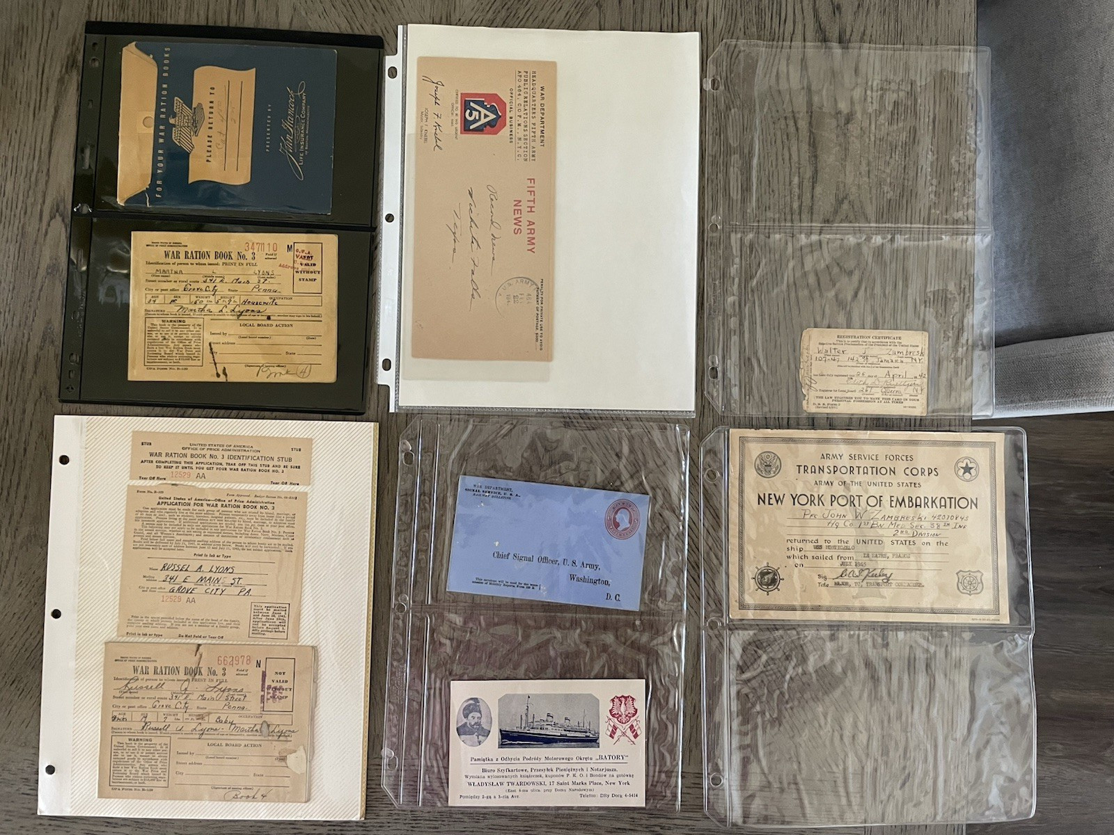 WWII Military and Home Front Ephemera Lot - Ration Books, V-Mail, Manuals