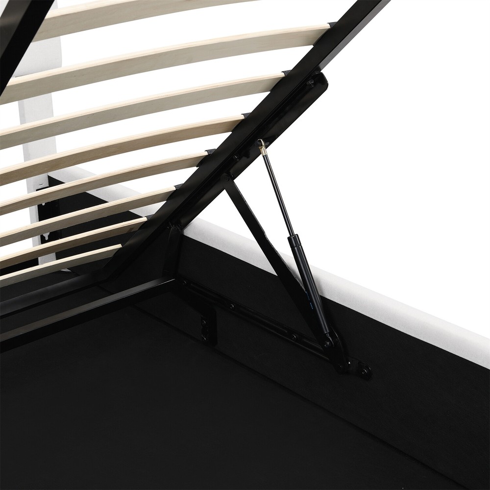 Full Size Upholstered Platform Bed Frame w/ Hydraulic Storage System US