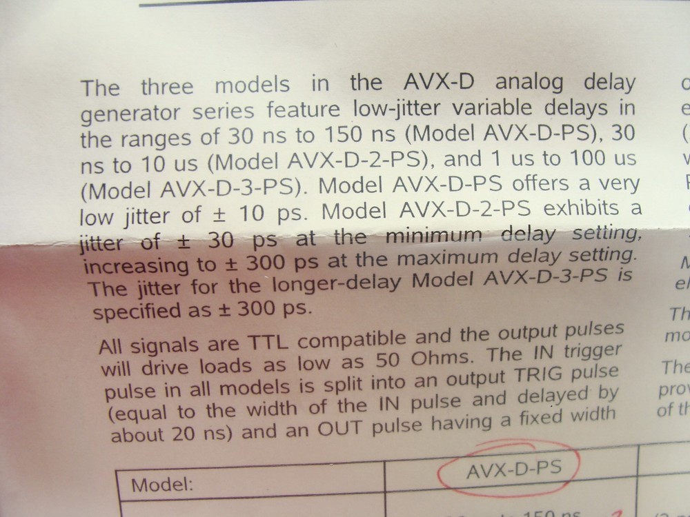 Avtech AVX-D-PS-ED Pulse Delay Generator 30ns To 150ns - Tested & Guaranteed