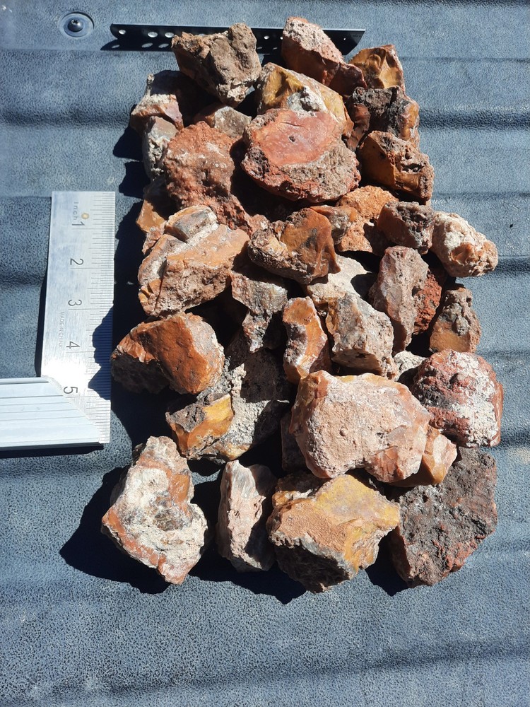 Red/Yellow Jasper Agate Chert Nodule Botryoidal Rough Lot!