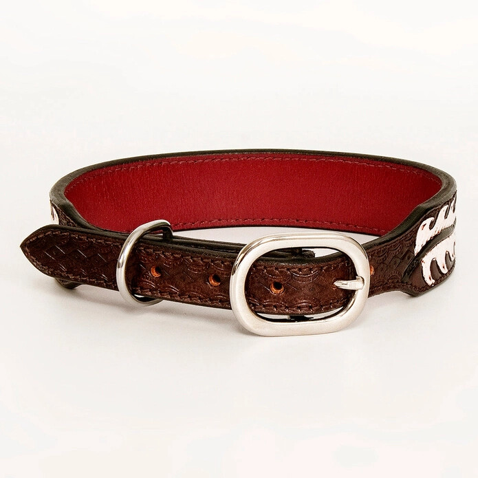 Leather Thunderbird Dog Collar