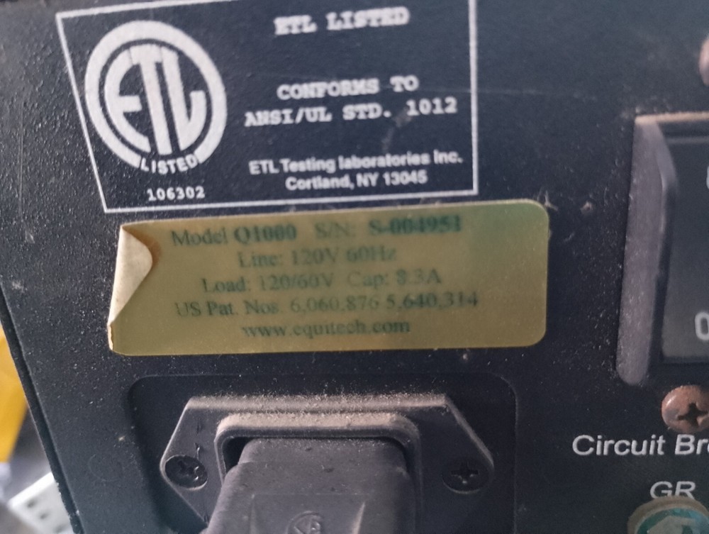 Equitech Model Q Power Conditioner q1000 Equi=tech
