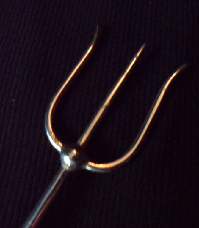 Antique Silver Plated three pronged, bread fork.