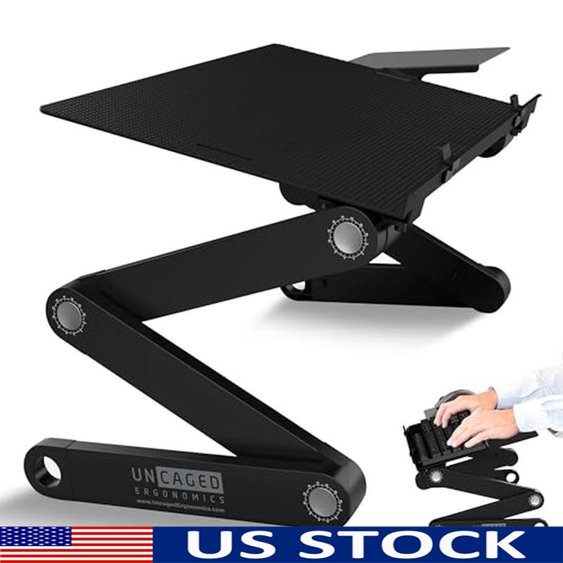 Adjustable Ergonomic Keyboard Stand Riser Mouse Tray Desk Portable Solutions New