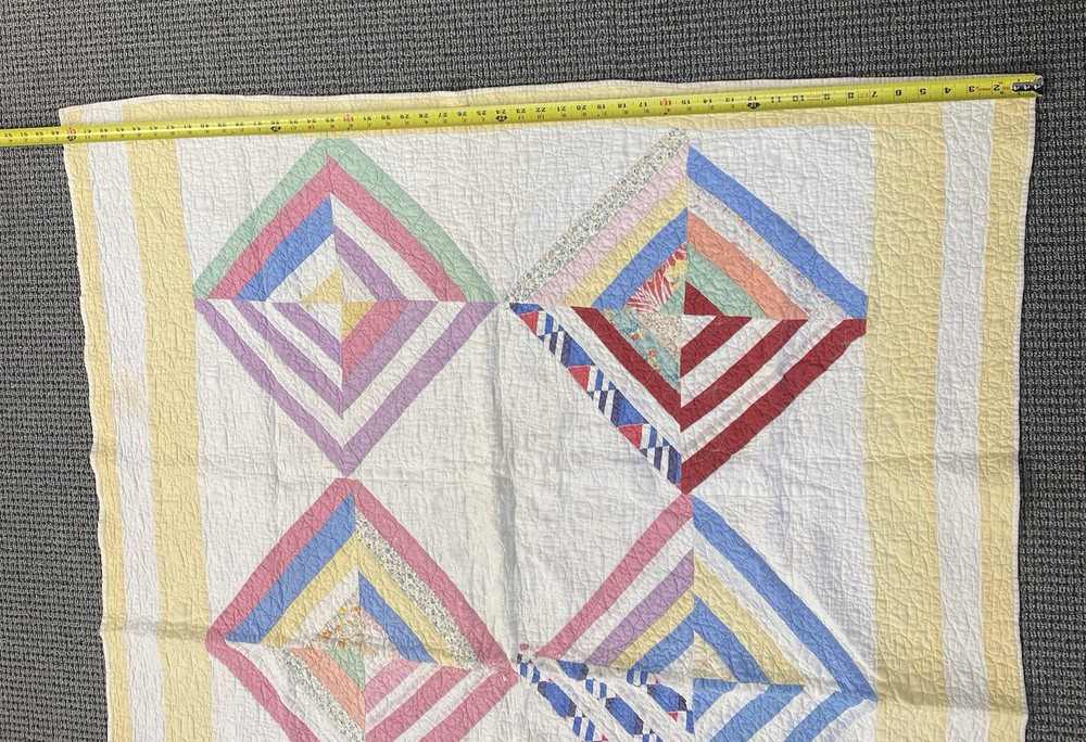 Handmade Spiderweb Star Patterned Quilt- 57 x 49 in