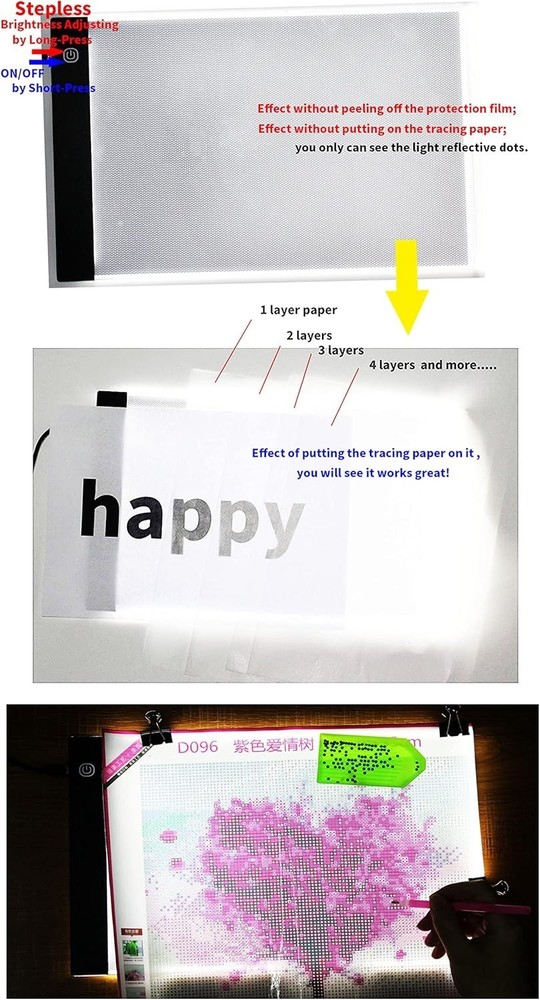 A5 Ultra-Thin Portable LED Tracing Light Box - Dimmable & Adjustable Brightness