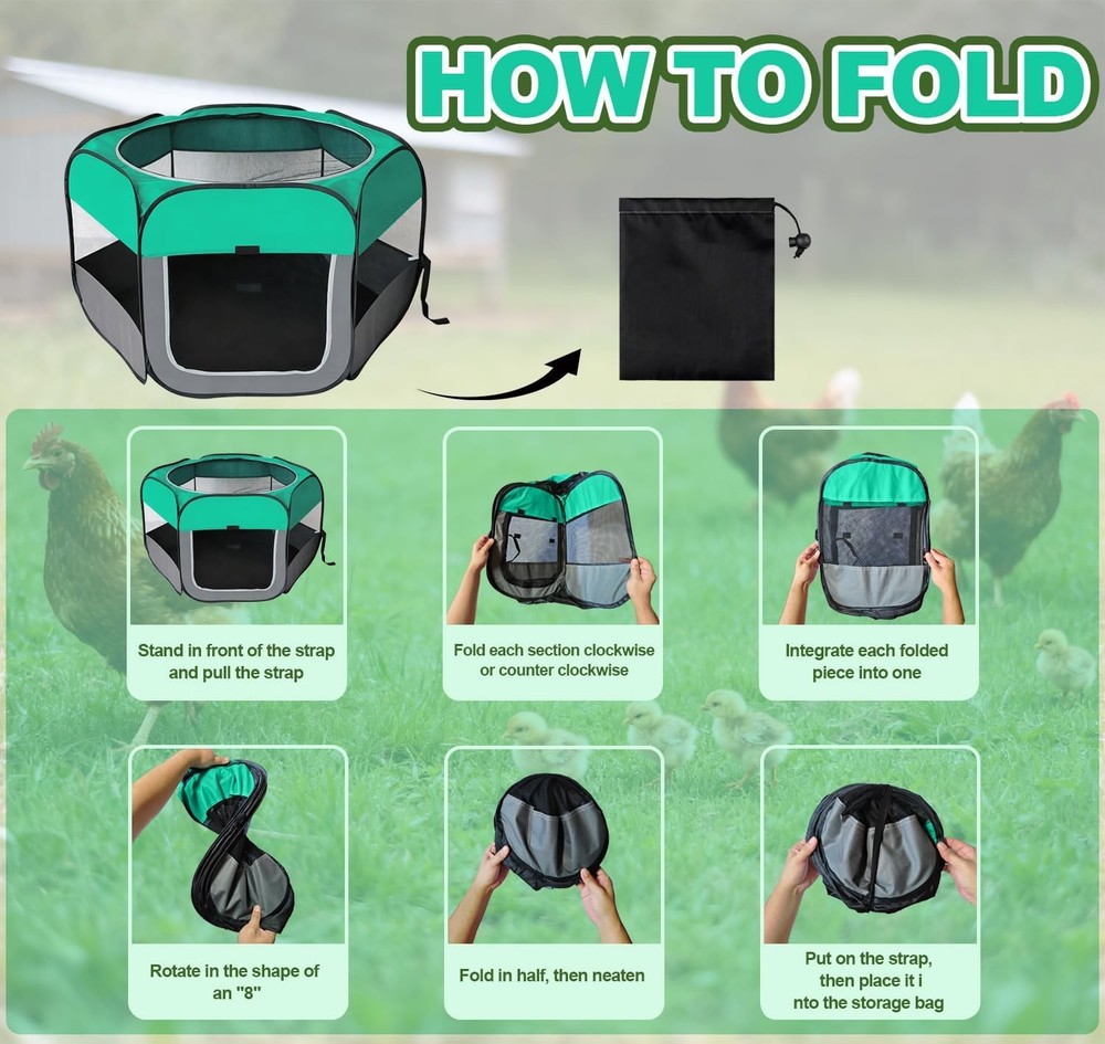 Pop Up Chicken Brooder Starter Kit - Easy to Assemble, Portable & Easy to