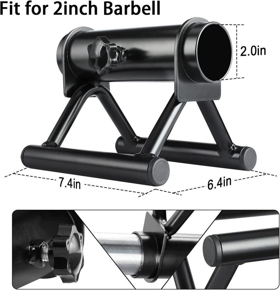 T-Bar Row Attachment for 2-Olympic Barbell, Black