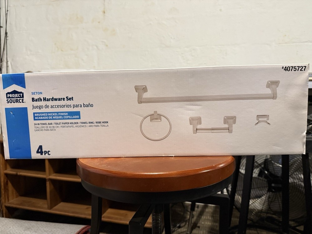 Project Source 0198615 Seton 4-Pc Bath Hardware Set Chrome, NEW