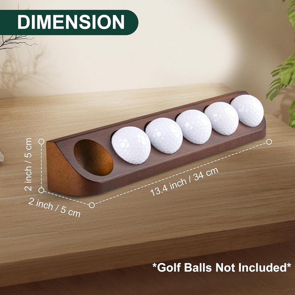 2-Pack Golf Ball Display Case Wall Mount - 12 Standard Brown