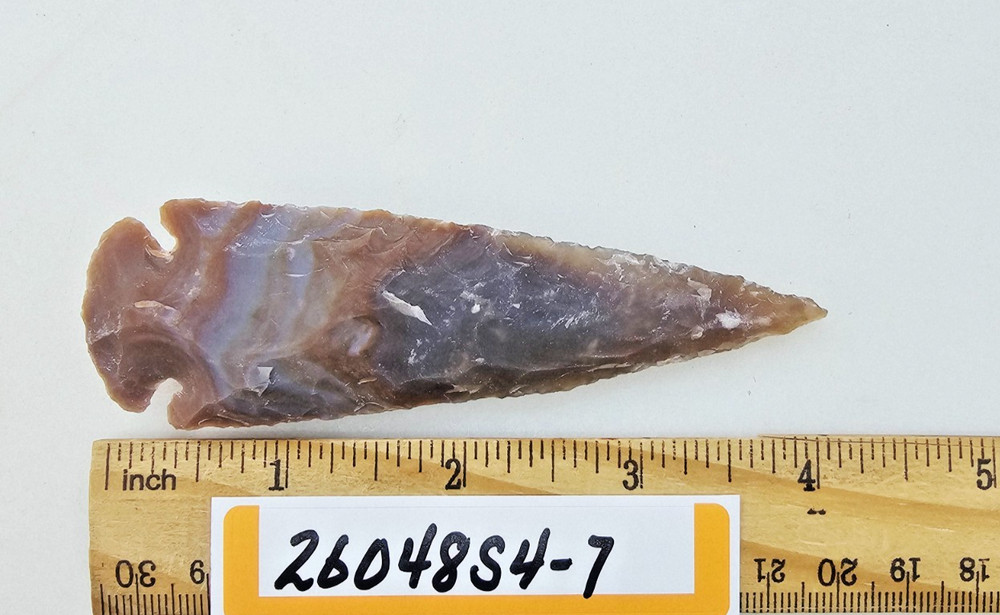 4" Spearhead - Lance Head - Drill Point - Hand Knapped Agate