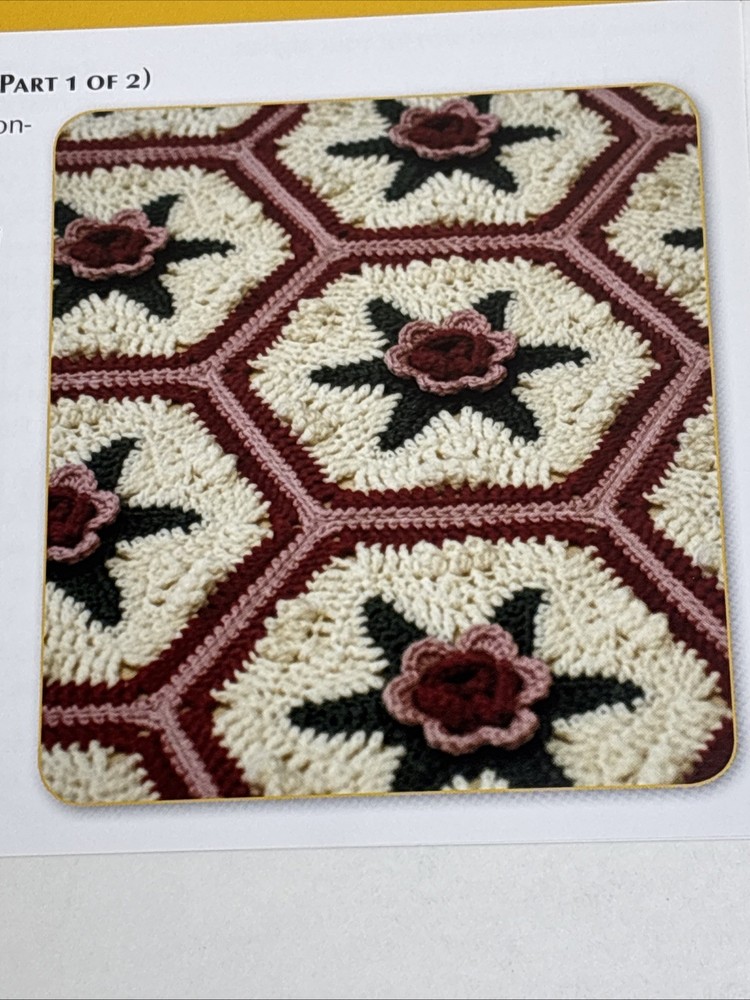 Hexagonal Rose Crochet Pattern Cards Pages