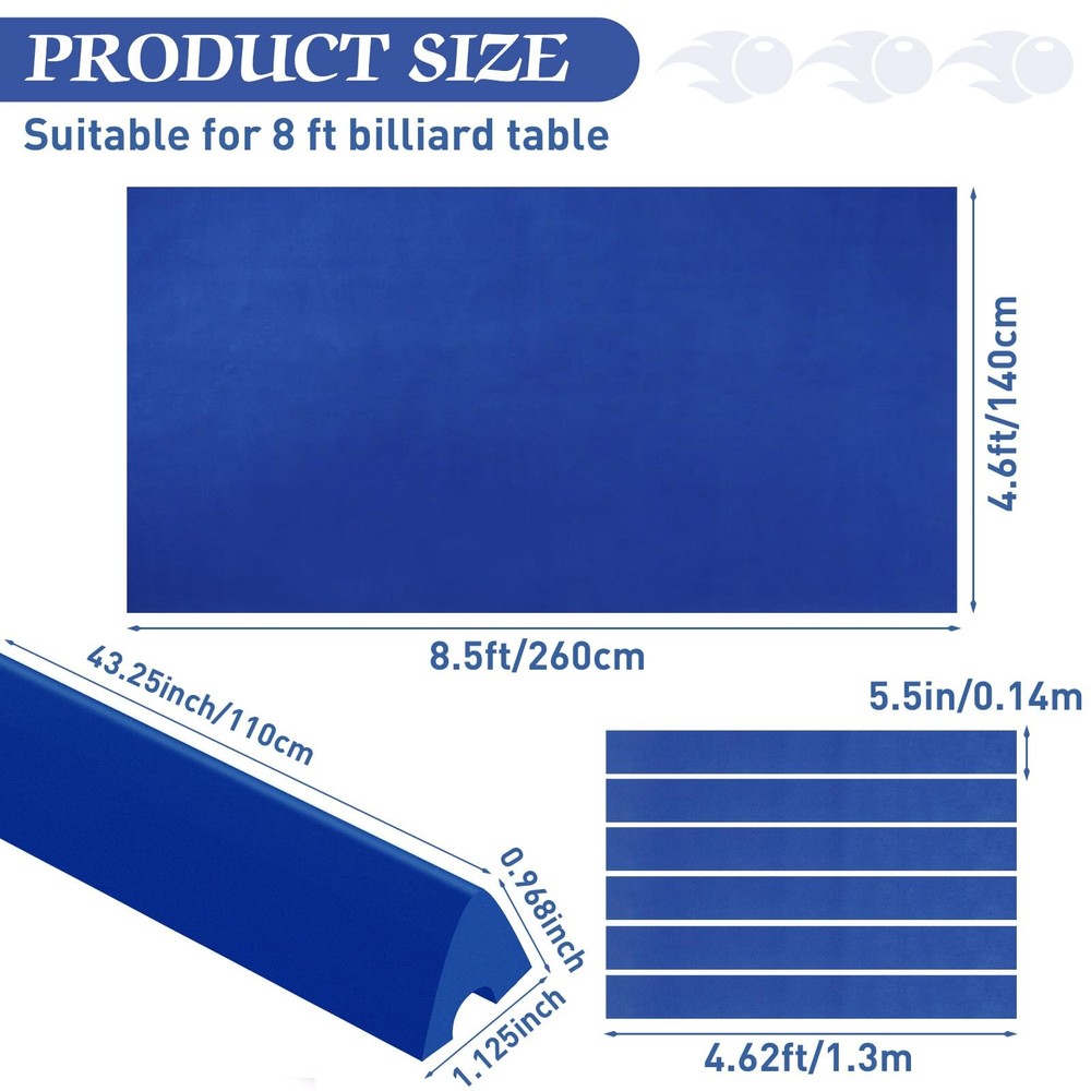 Billiard Cloth for 8 ft Pool Table Pre Cut Pool Table Felt Billiard Protector...