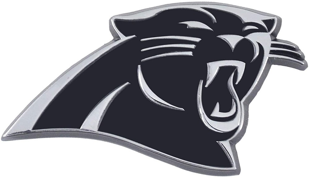 Carolina Panthers Premium Solid Metal Raised Auto Emblem, Shape Cut, Adhesive...