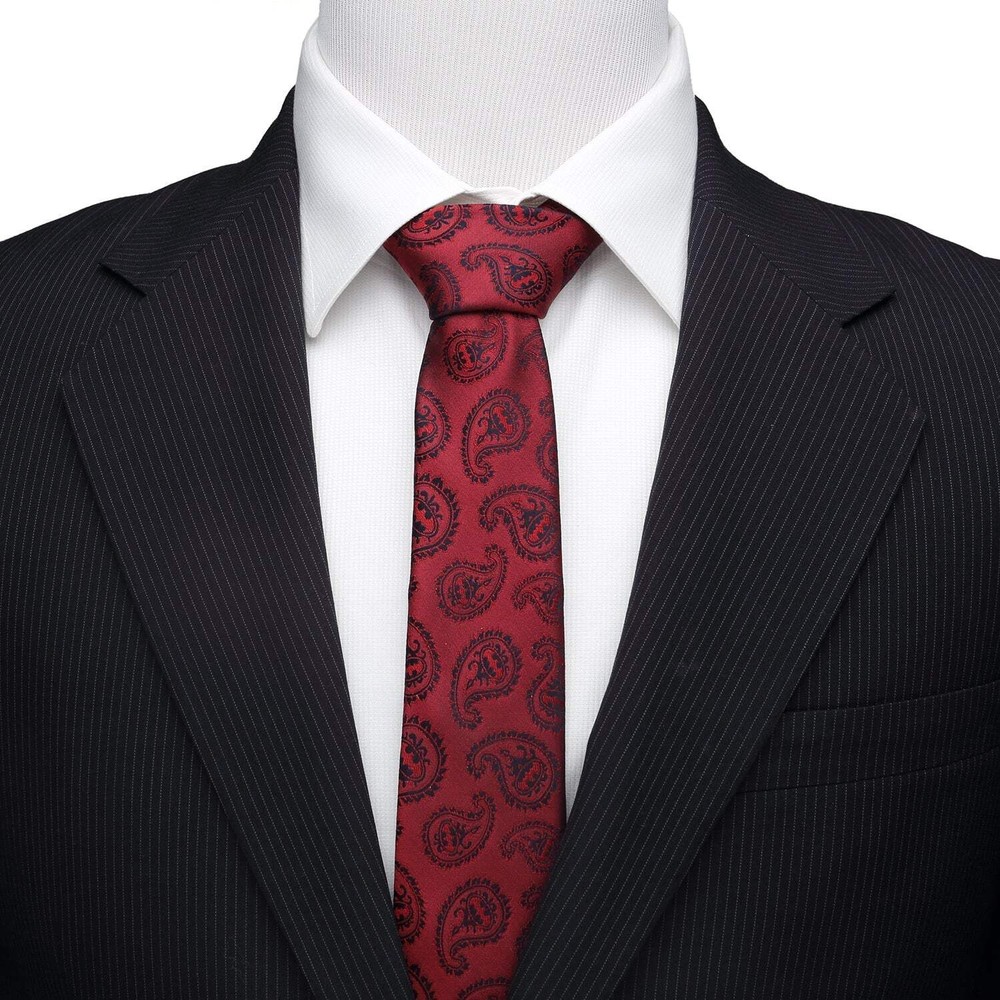 👔 DC Batman Red Paisley Tie