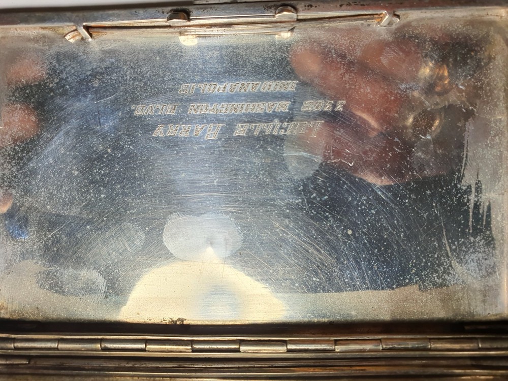 Vintage solid Silver Cigarette case. 800 Silver. Heavy, 7.4 Oz.