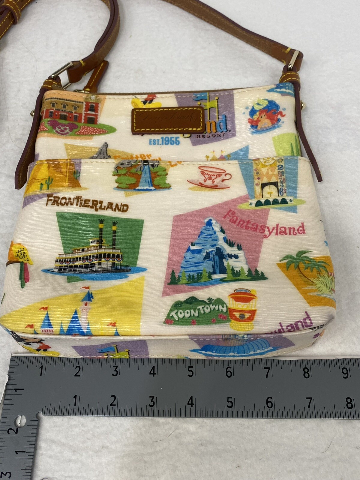 Disney Dooney and Bourke DISNEYLAND Resort Parks Retro Print Crossbody Bag