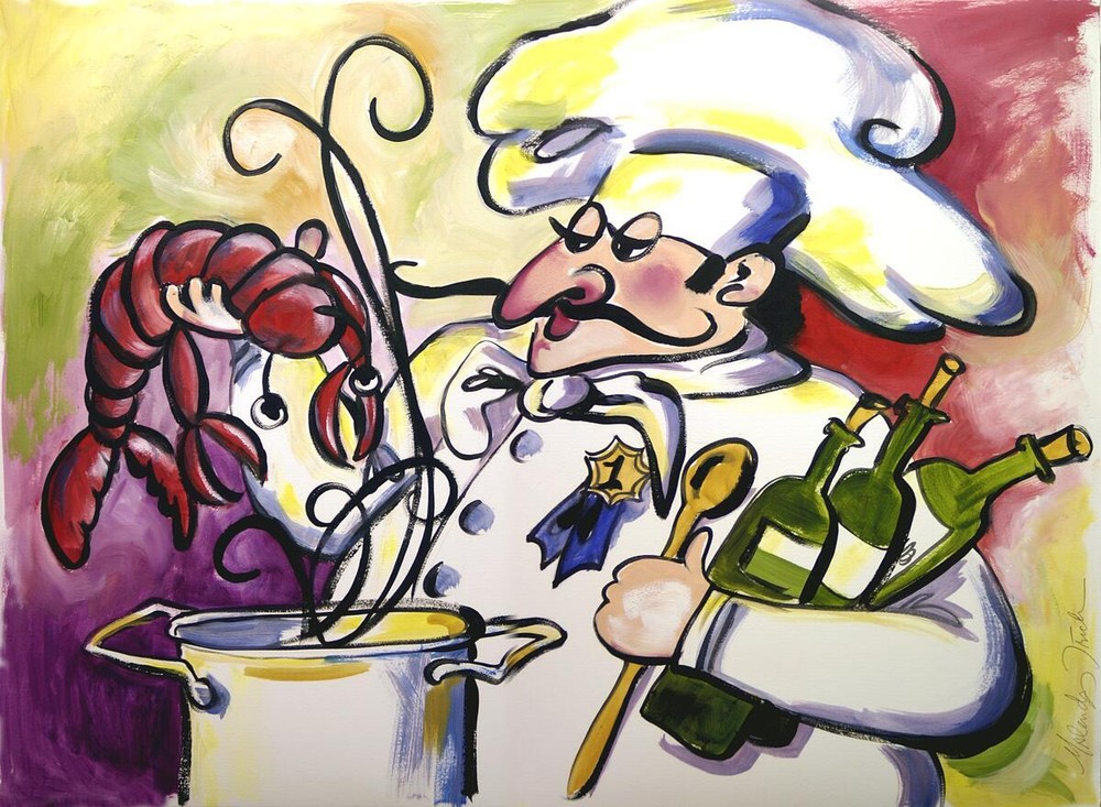 Ceramic Backsplash Tile Mural Chef Cook Kitchen/Bathroom - Lobster Chef