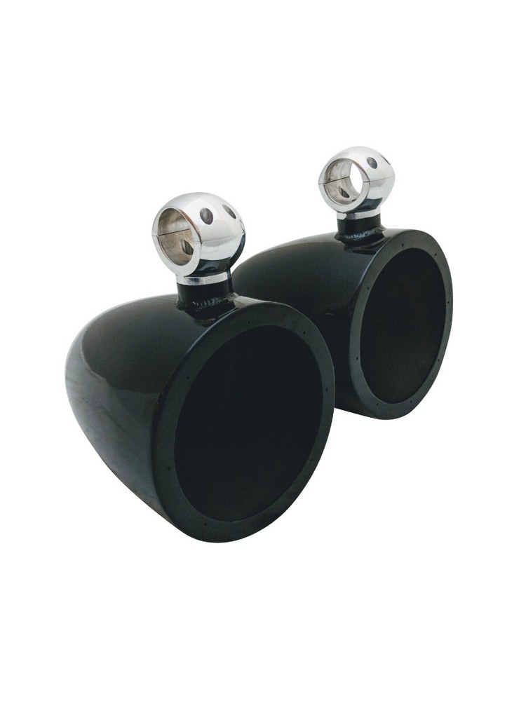 Krypt 8" Wakeboard Tower Speaker Cans, Empty Pods, Clamps - Polished or Black