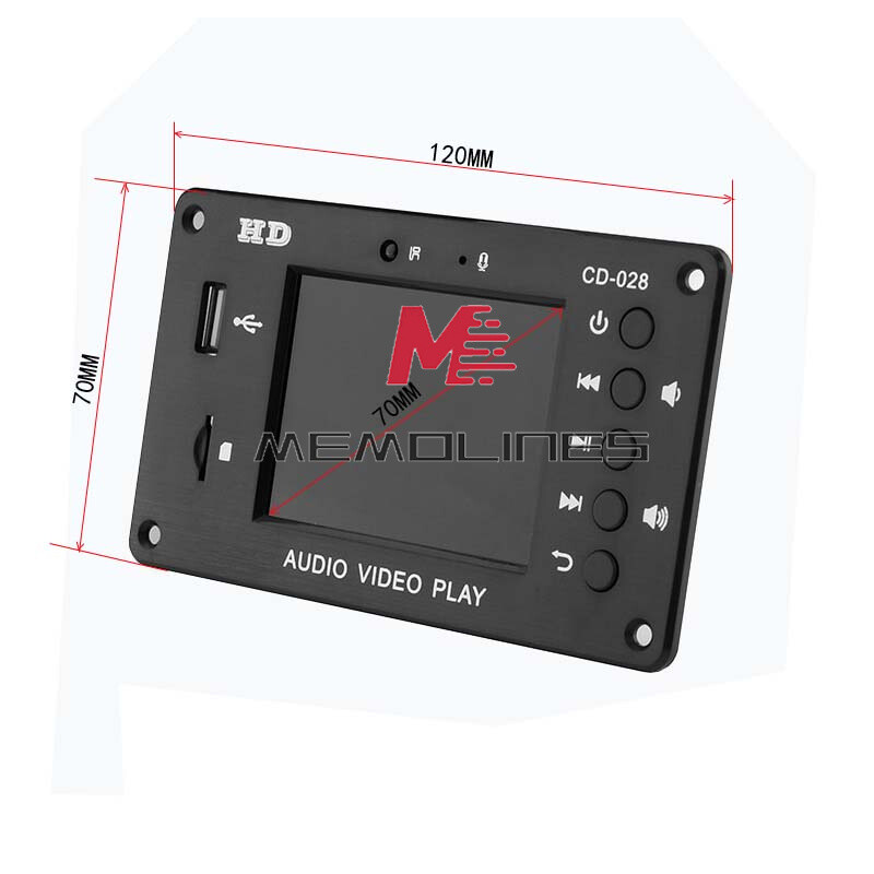 5v-24v 5.0 Bluetooth Call LCD Multimedia Playback 2.8'' MP5 Video Decoding Board