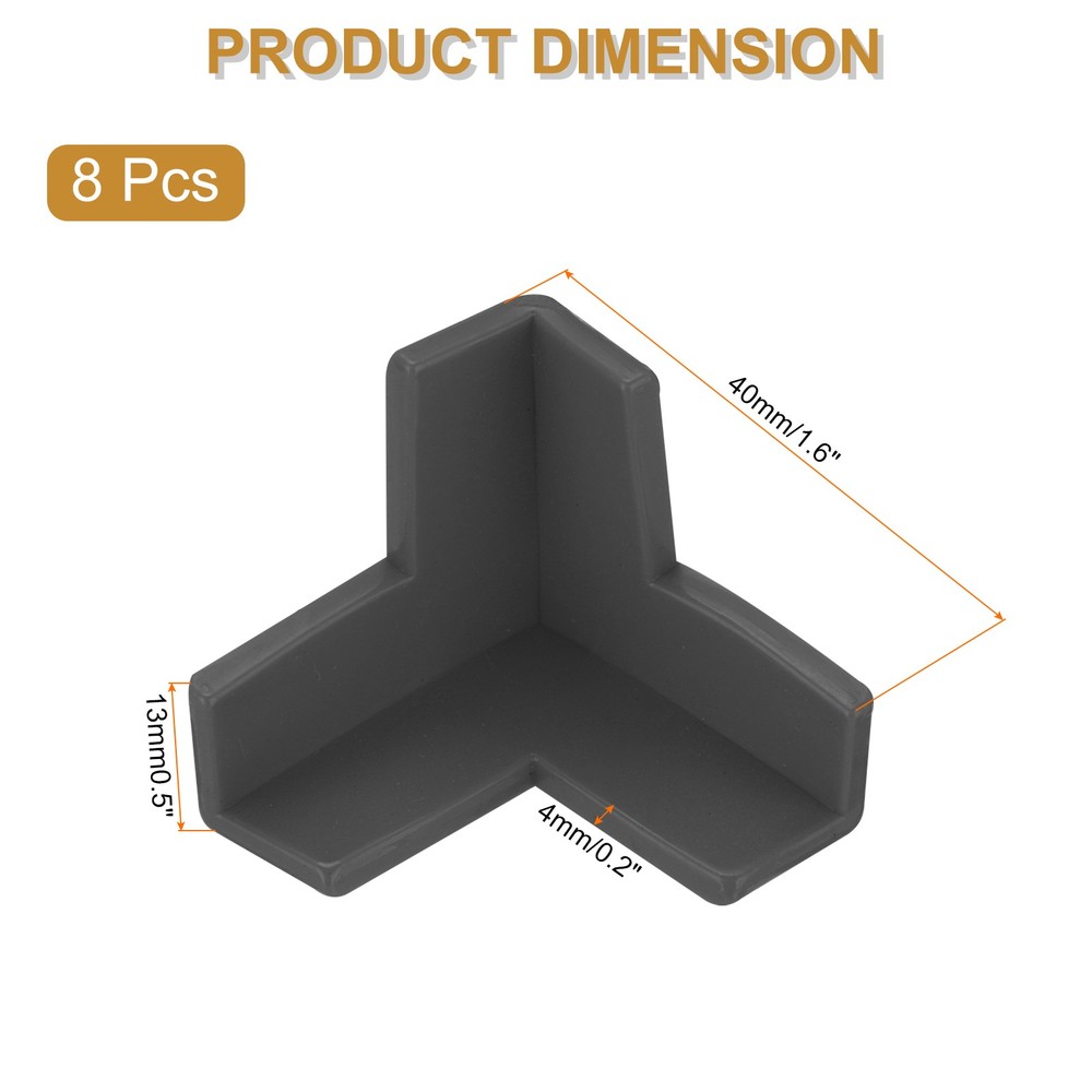 Corner Protectors 8Pcs Table Corner Protectors(3D-shaped, Black)