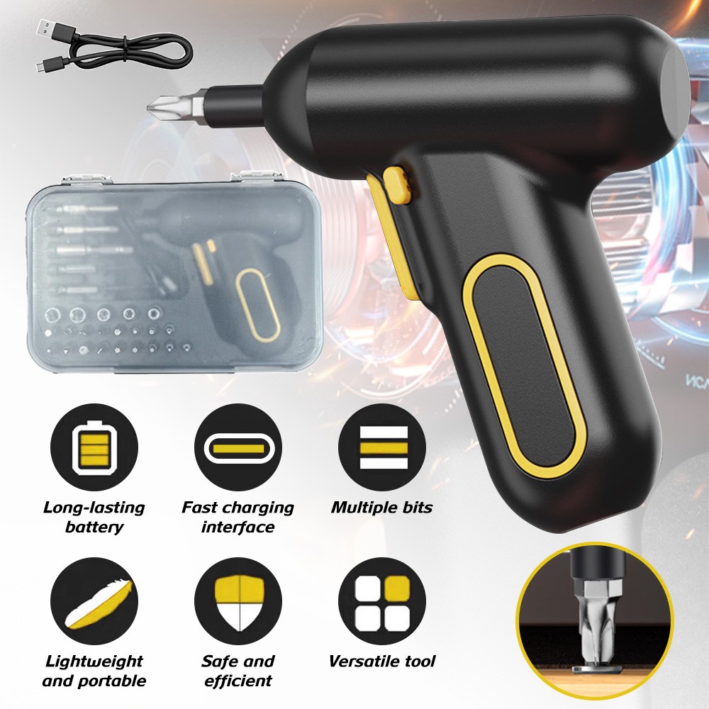 Electric Screwdriver Set USB Charging Variable Speed Rechargeable Drill Tool Kit