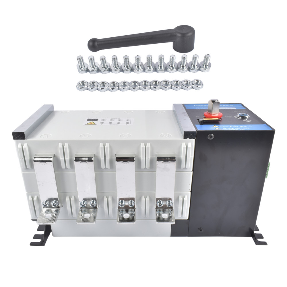 Industrial Automatic Transfer Switch 4P 400A 110V or 220V Grid to AC Generator