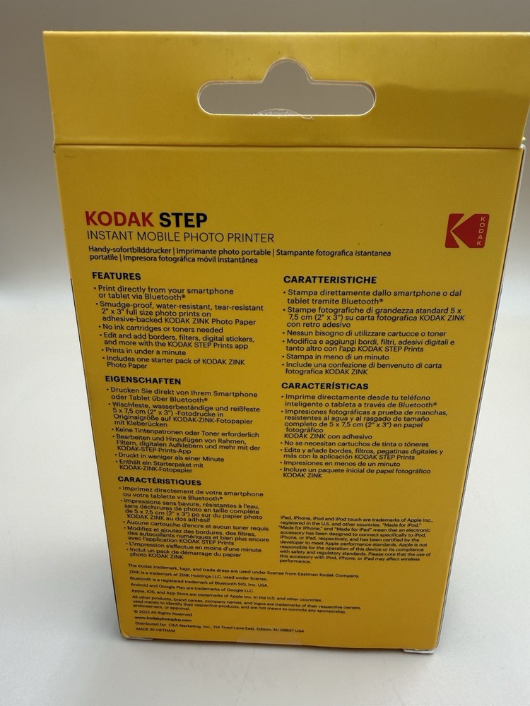 KODAK STEP Instant Mobile Photo Printer in White