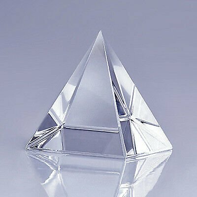 High Quality Clear Crystal Pyramid 4" with Gift Box