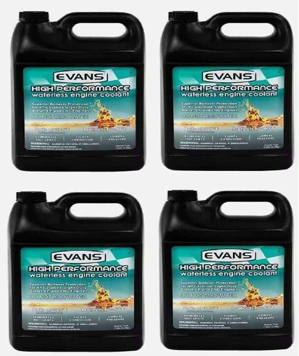 Case Pack (4) Evans Waterless Coolant High Performance Engine Antifreeze EC53001