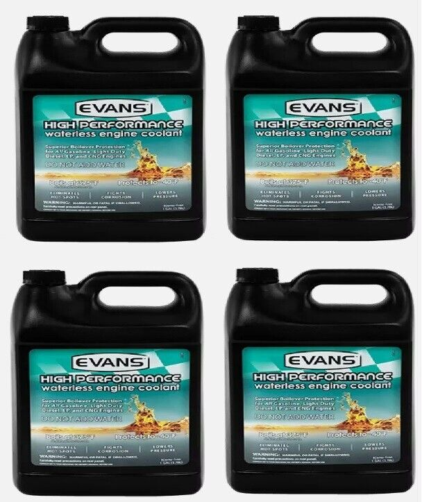 Case Pack (4) Evans Waterless Coolant High Performance Engine Antifreeze EC53001