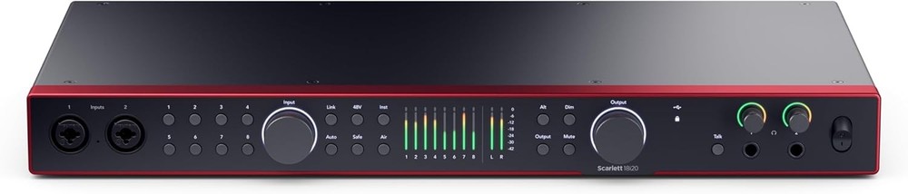 Focusrite Scarlett 18i20 4th Gen USB Audio Interface for Multitrack Recording